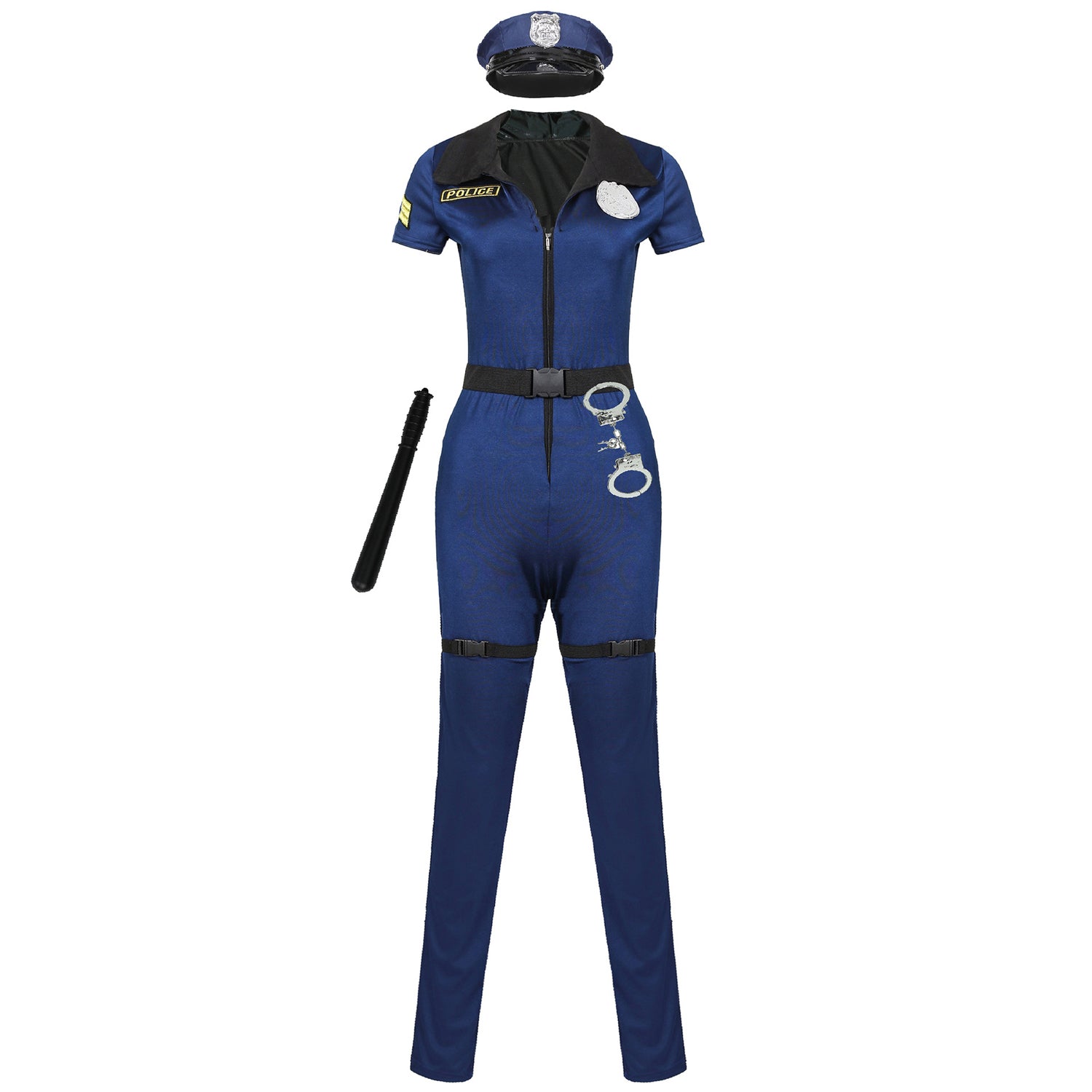 女性警官コスチューム 帽子付き ハロウィン MからXLまで