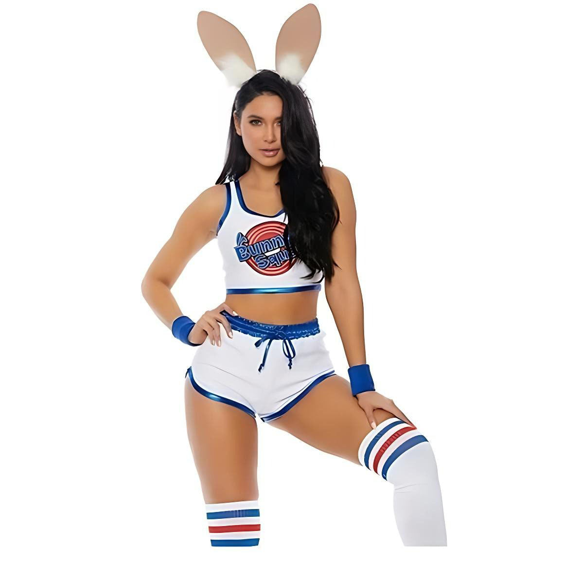 Bunny Squad Costume Football cheerleaders Costume vest shorts 2pics set